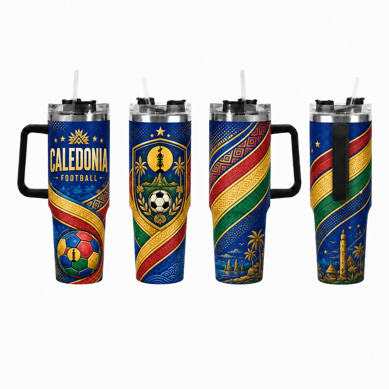 FIFA 2026 Caledonia Football Sports All Over Printed 40oz Tumbler With Straw And Lid