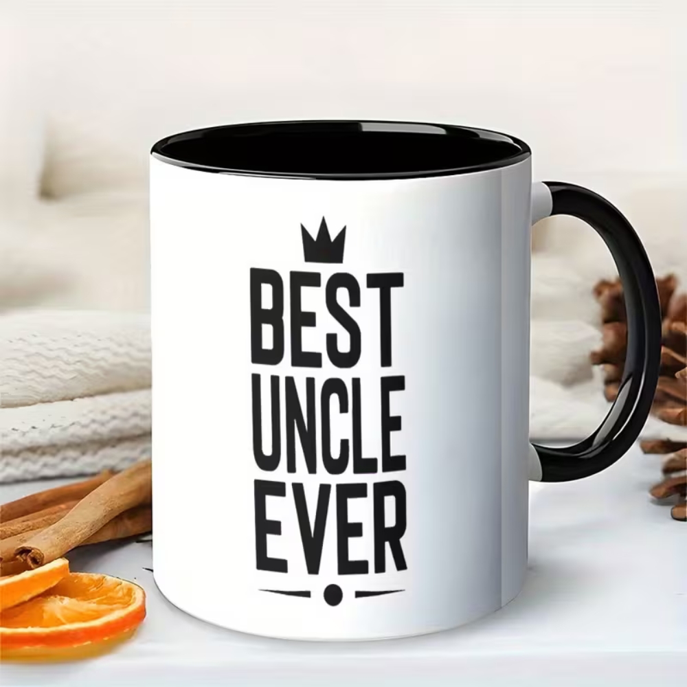 Best Uncle Ever Ceramic Mug with Lid - Coffee Cup Suitable for Hot Drinks