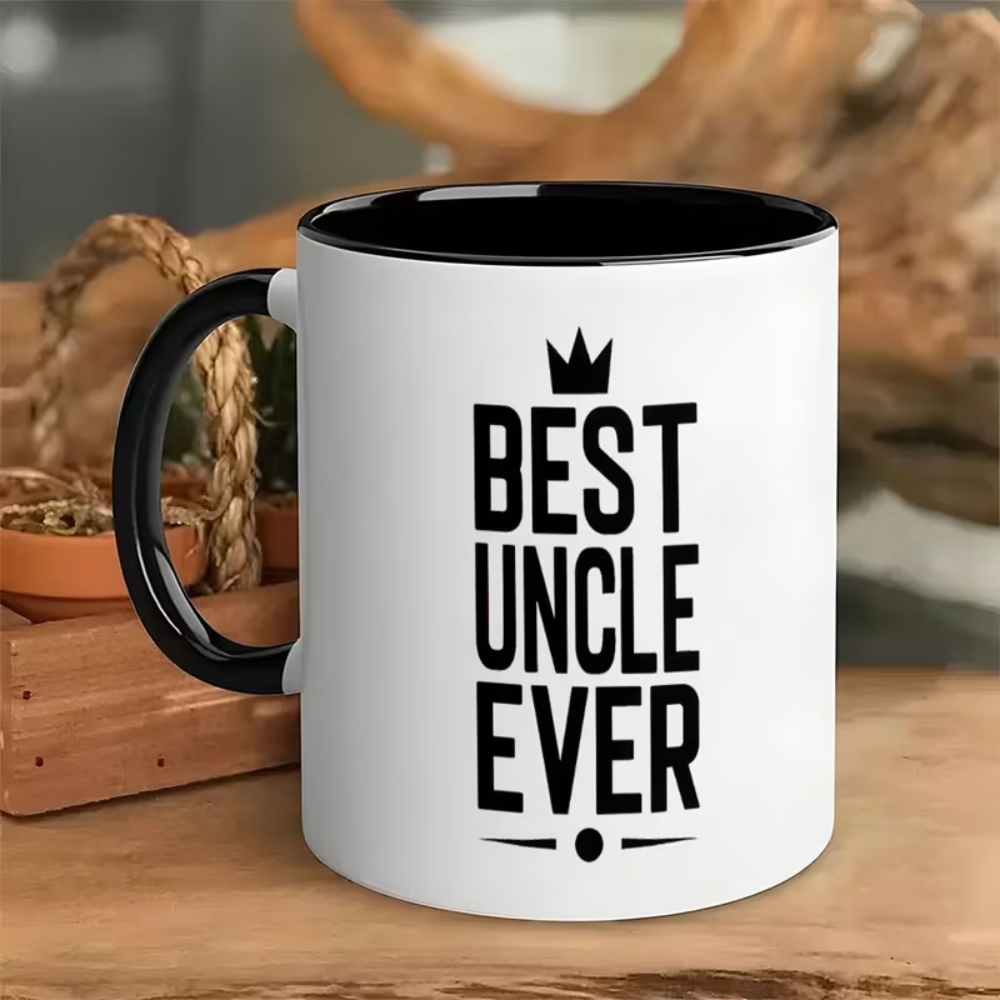 Best Uncle Ever Ceramic Mug with Lid - Coffee Cup Suitable for Hot Drinks