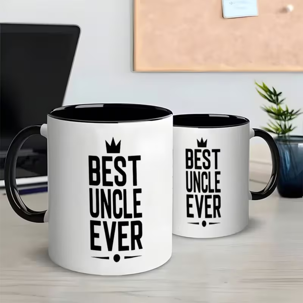 Best Uncle Ever Ceramic Mug with Lid - Coffee Cup Suitable for Hot Drinks