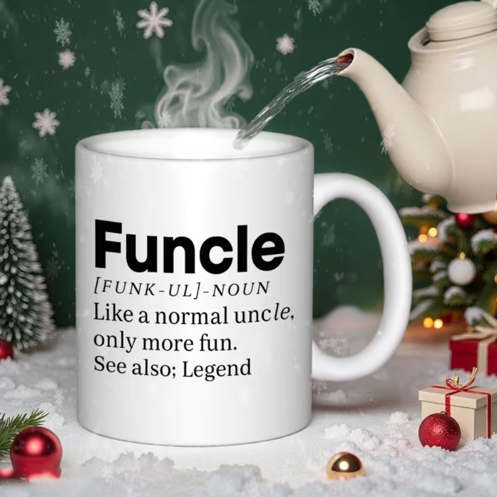 Ceramic Mug with Funny Uncle - Dishwasher & Suitable for Hot/Cold Drink