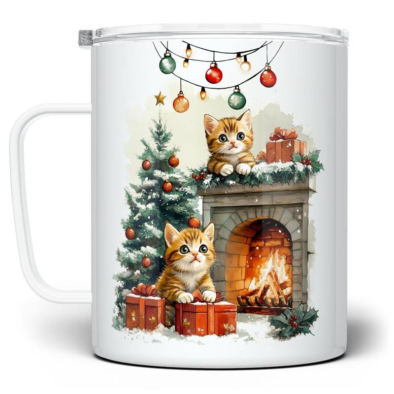 Cozy Festive Kittens Themed Holiday Christmas Mug