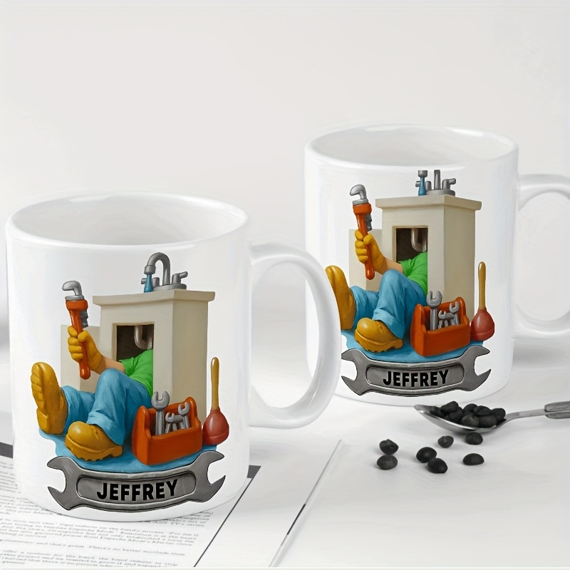 1pc Personalized Plumber Apprentice Plumber Name Ceramic Mug