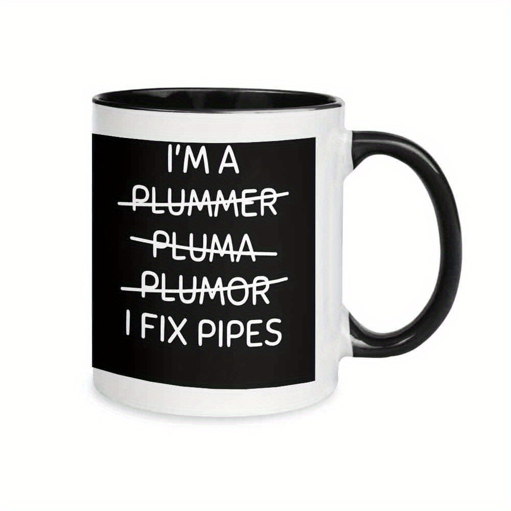 Single 11Oz Ceramic Coffee Mugs Designed to Withstand Heat Perfect As A Gift Featuring a Playful Text Theme.