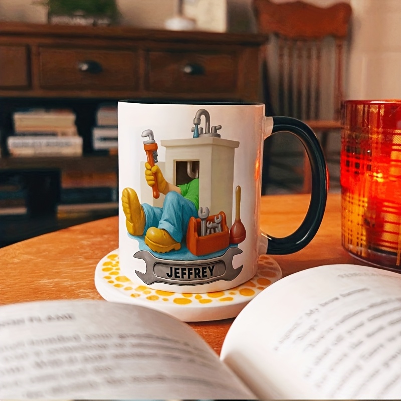 1pc Personalized Plumber Apprentice Plumber Name Ceramic Mug