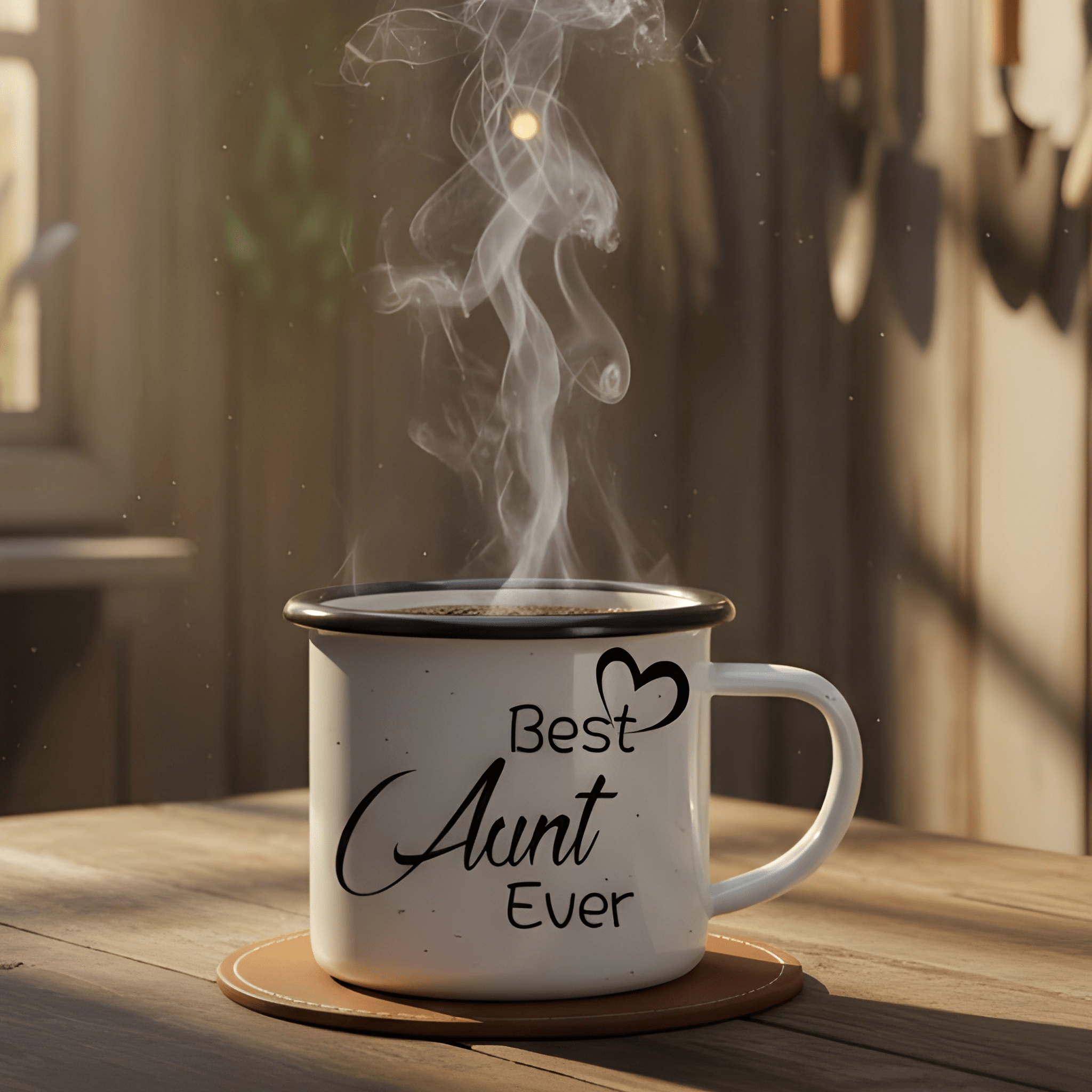 12 oz Enamel Best Aunt Ever Coffee Mug with Handle Travel Drinkware