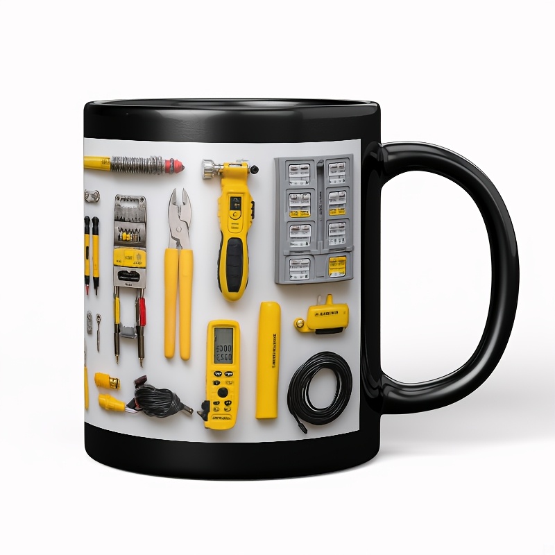 11oz Industrial Themed Ceramic Mug Compatible For Toolbox