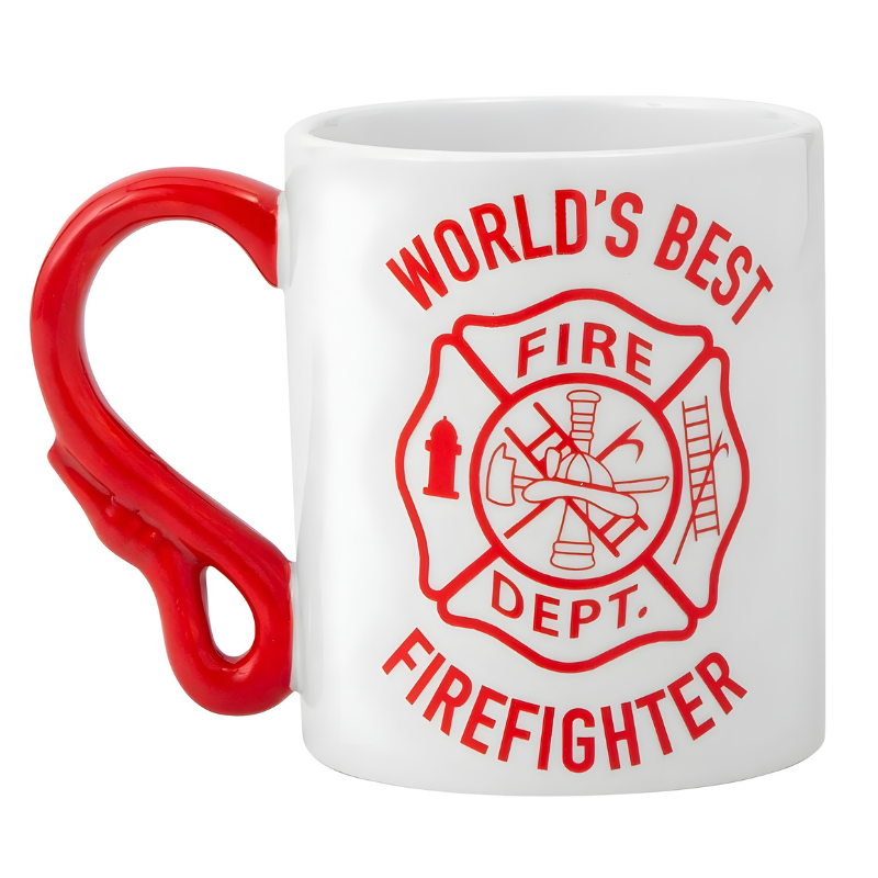 Worlds Best Firefighter Mug Fire Hose Handle Coffee Cup Firefighter Appreciation Gift 12 Oz