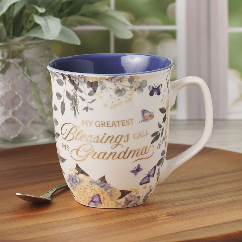 Grandma's Greatest Blessings Ceramic Coffee Mug, Floral