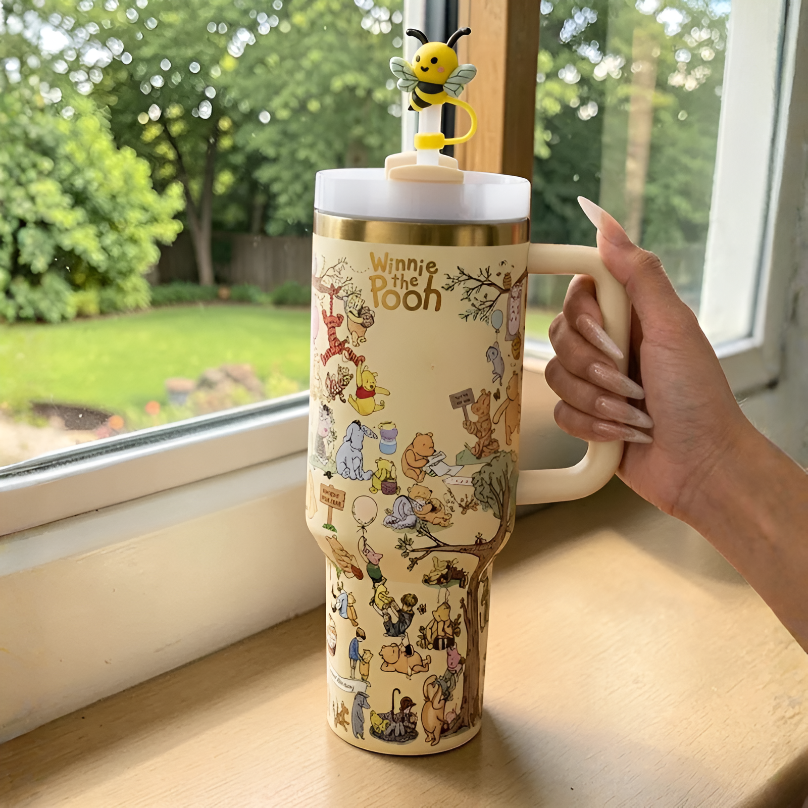 Insulated Cartoon Character Printed Tumbler With Straw Lid