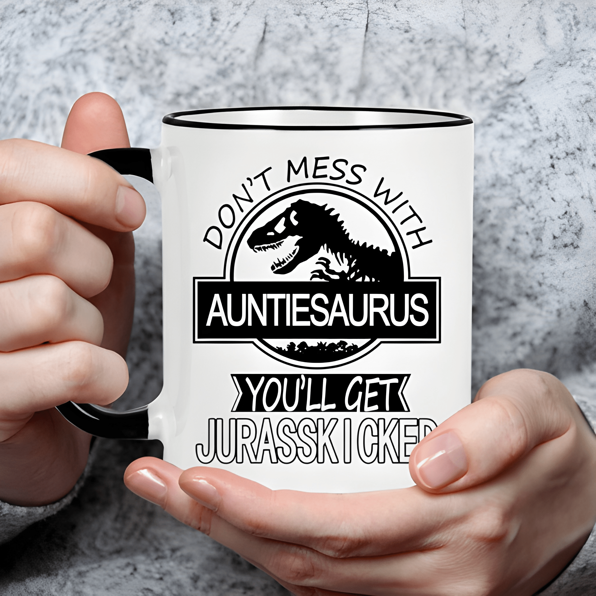 11 oz Ceramic Auntiesaurus Dinosaur Coffee Mug Novelty Drinkware