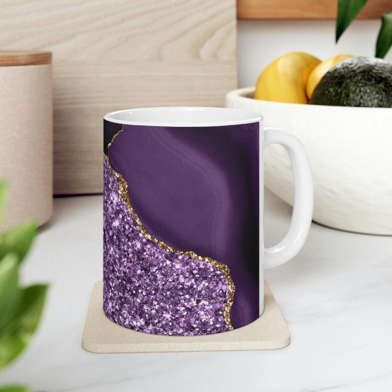 Agate Inspired Marbled Ceramic Mug-Mineral Mug