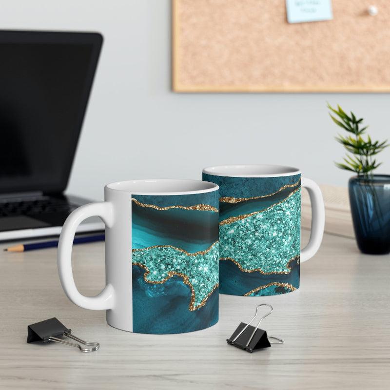 Turquoise Agate Ceramic Mug-Mineral Mug