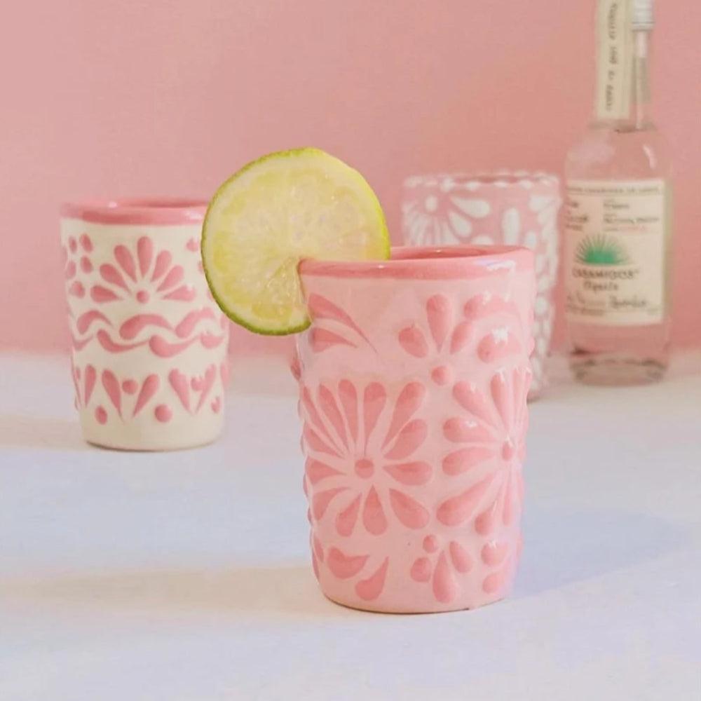 Handmade Ceramic Embossed Glass-Mineral Mug