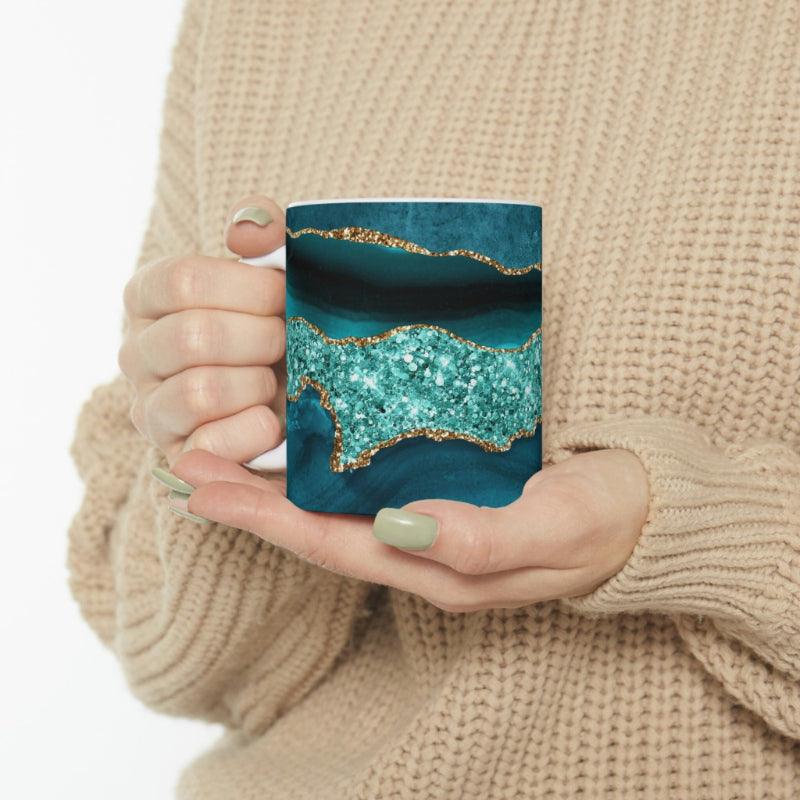 Turquoise Agate Ceramic Mug-Mineral Mug