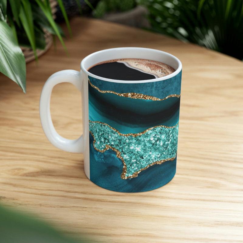 Turquoise Agate Ceramic Mug-Mineral Mug