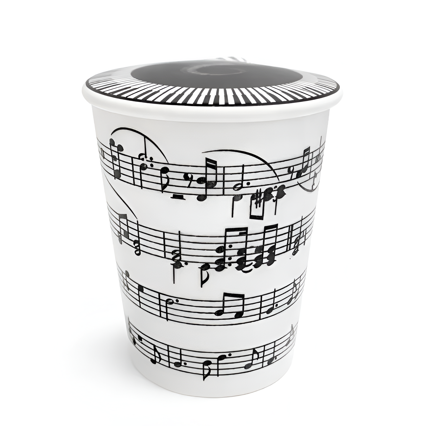 Music Notes Staves Text Printed Musician 11 Oz Coffee Mug with Lid