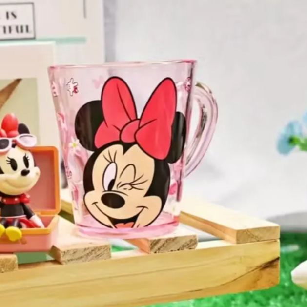 Mickey And Minnie Mouse Transparent Water Cup 
