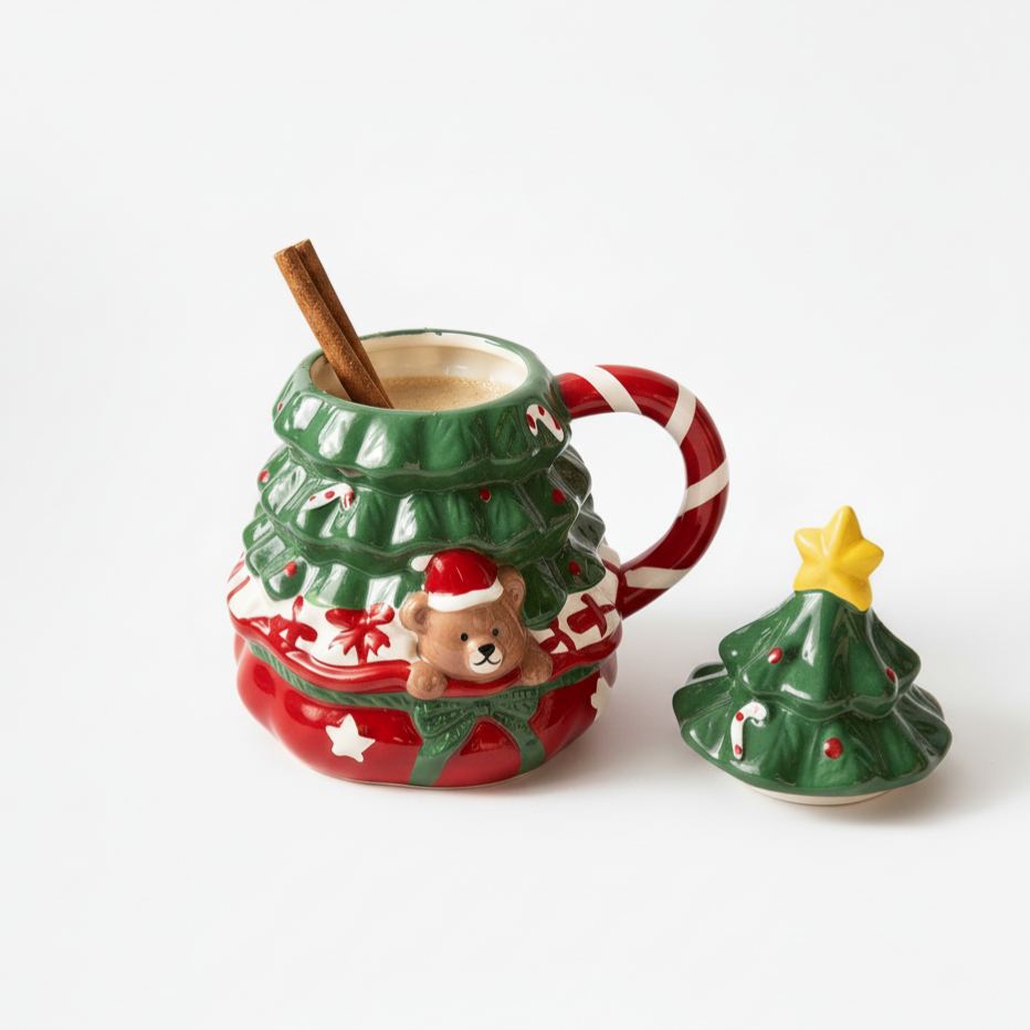 Christmas Tree Lidded Mug