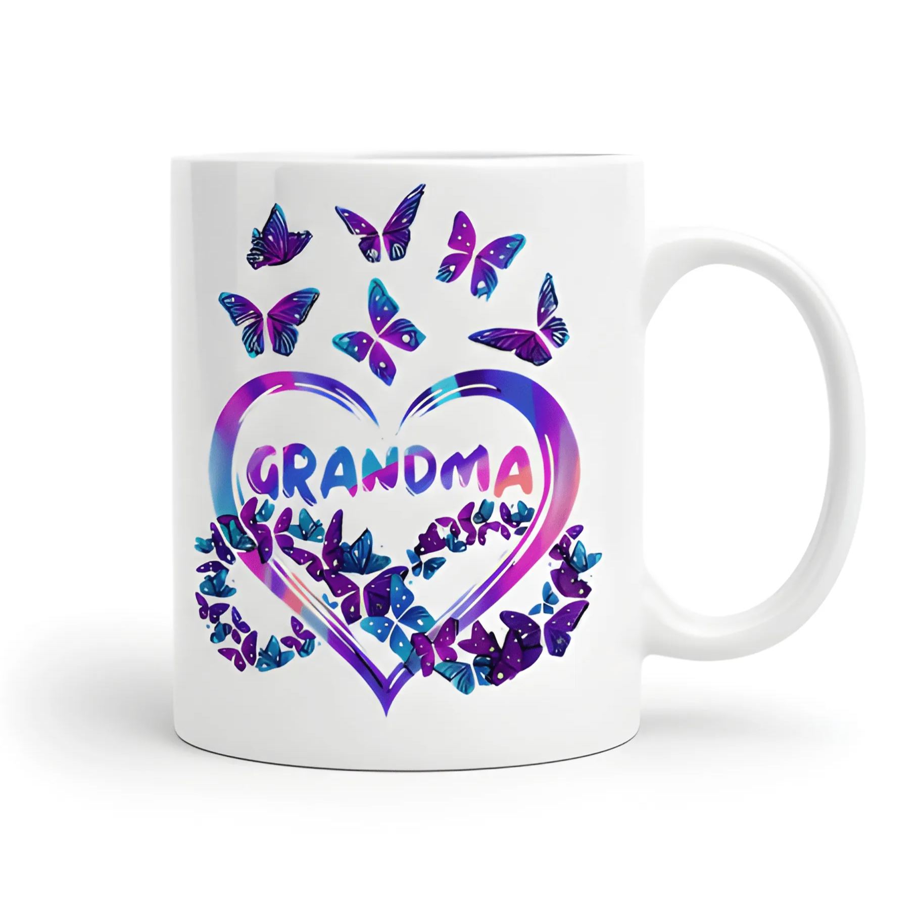 Grandma Printed With Vibrant Butterfly Design Coffee Mug