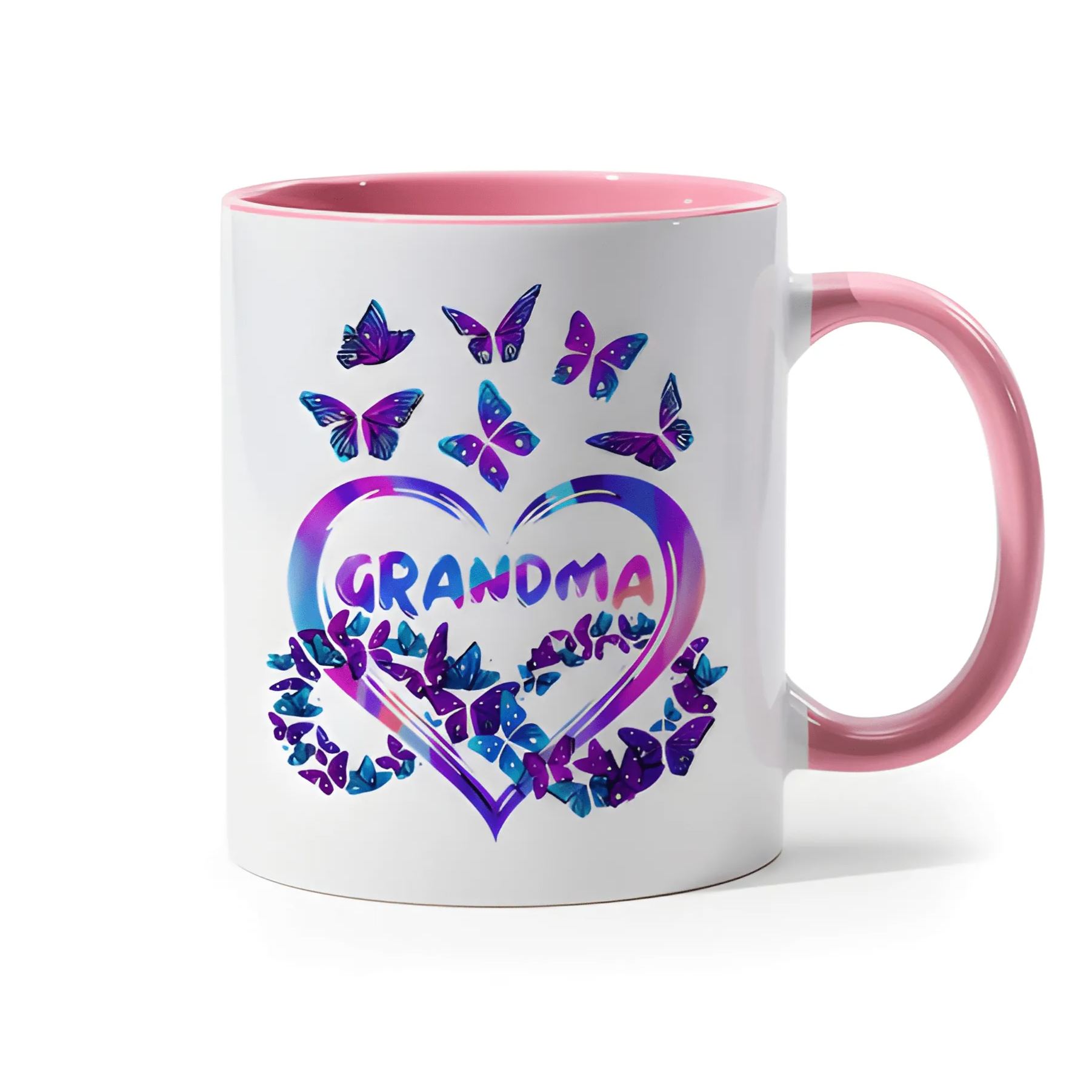 Grandma Printed With Vibrant Butterfly Design Coffee Mug