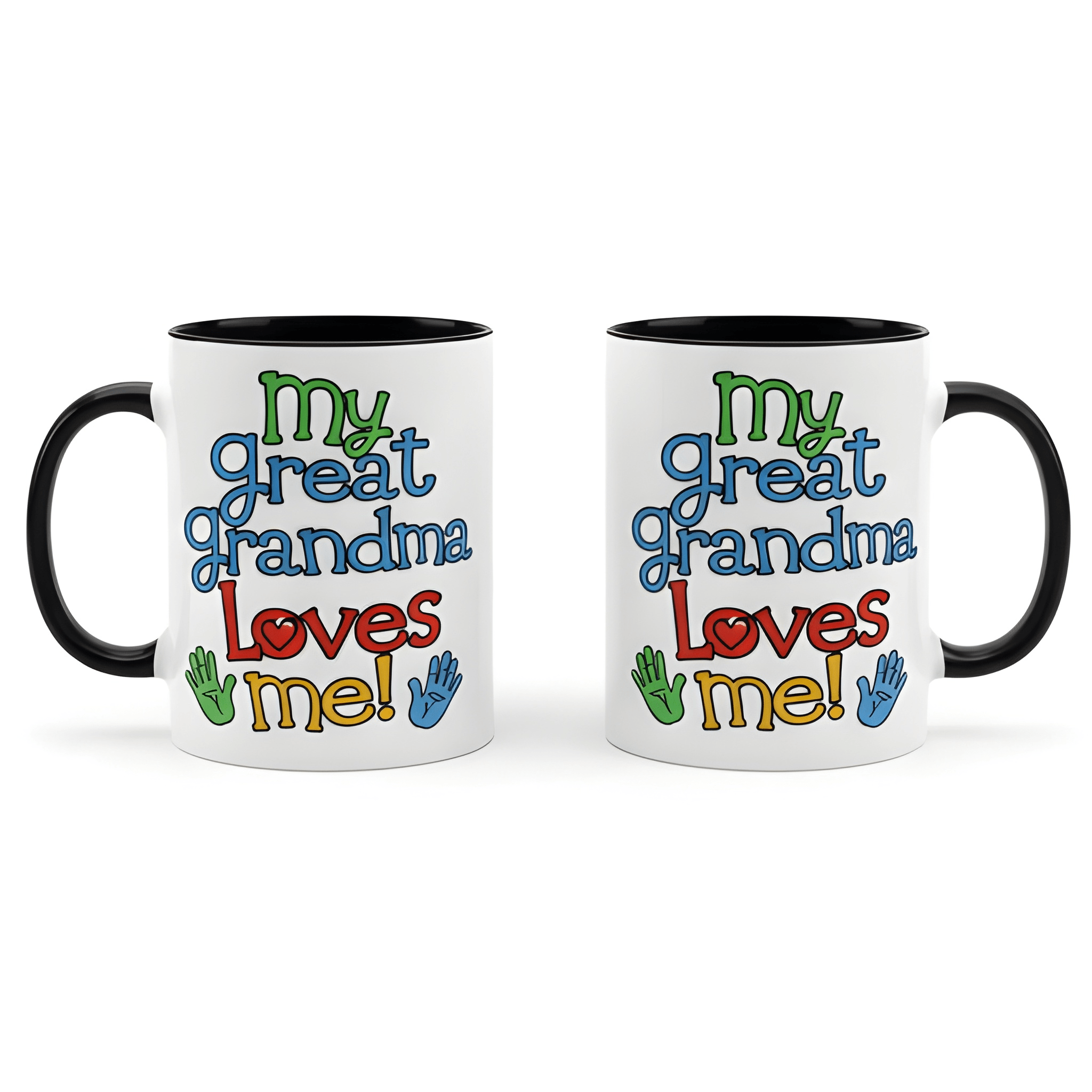 Ceramic Coffee Mug With Vibrant Handprints Design For Grandma