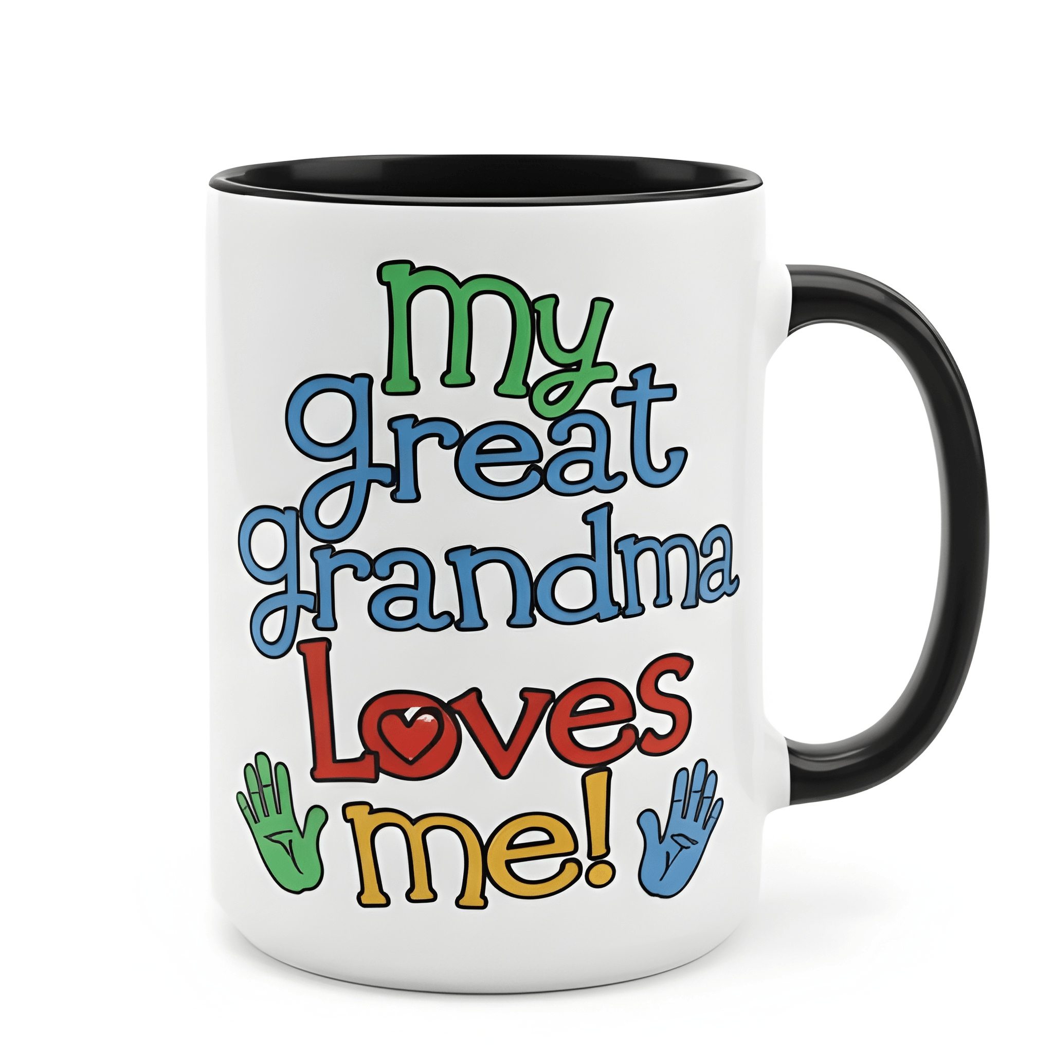 Ceramic Coffee Mug With Vibrant Handprints Design For Grandma