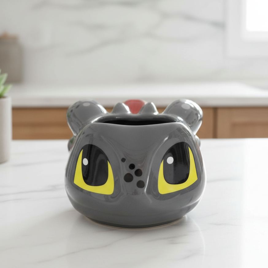 Toothless Sculpted Ceramic Dolomite Drinkware Mug