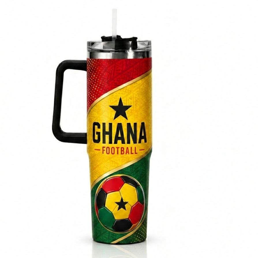 FIFA 2026 Ghana Football Sports All Over Printed 40oz Tumbler With Straw And Lid