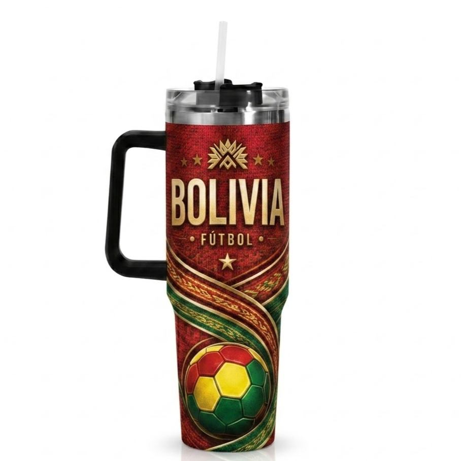 FIFA 2026 Bolivia Football Sports All Over Printed 40oz Tumbler With Straw And Lid