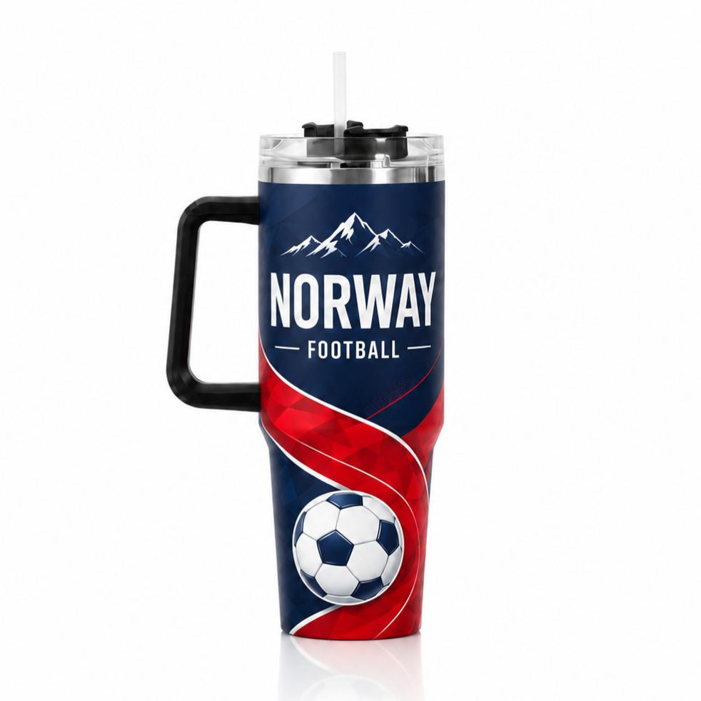 FIFA 2026 Norway Football Sports All Over Printed 40oz Tumbler With Straw And Lid