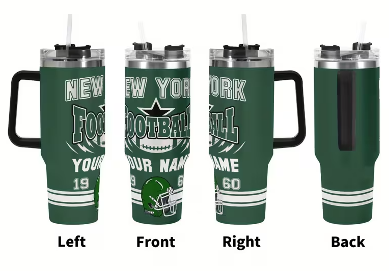 1    football 40oz travel with handle personalized name tumbler for coffee   sports gift for fans valentines day easter mothers day fathers day 0