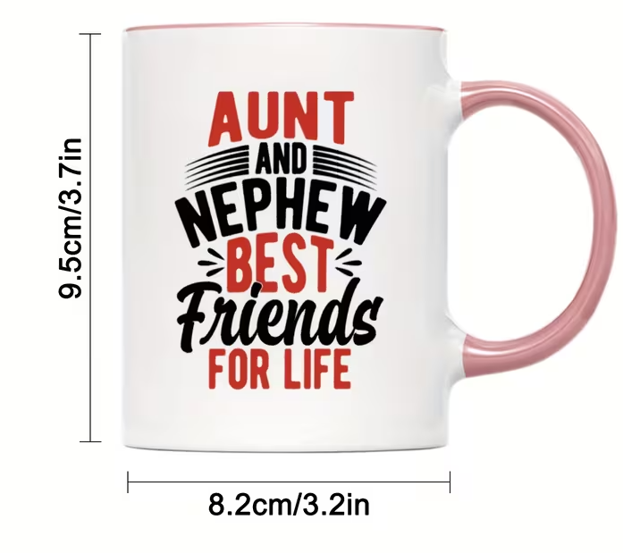 1pc best aunt coffee mug aunt and nephew   for life mug gifts for aunt novelty coffee mug birthday gifts for aunt 11oz ceramic mug office mug funny unique creative coffee mug party favors christmas gifts for aunt 2