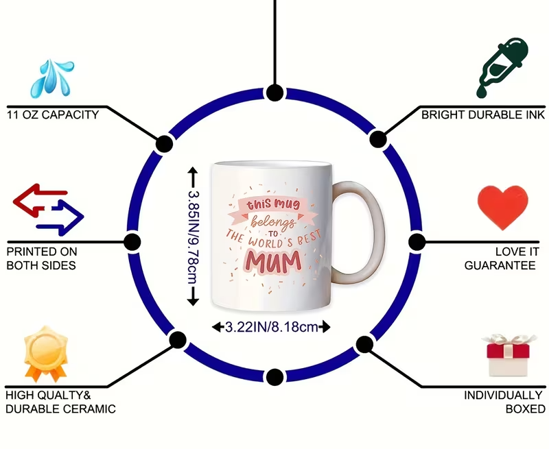 1pc 11oz   mug mother gift gift for her   grandma gift for mom pink mothers day present wife for sister birthday gift funny gift tea cup ceramic coffee mug double sided design drinkware home decor 5