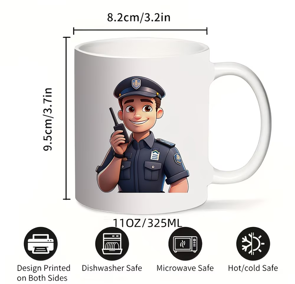 1pc   mug with police officer design durable ceramic   drinks warm for hours   daily use home office or gift for law   fans reusable suitable for   holidays Product details 2
