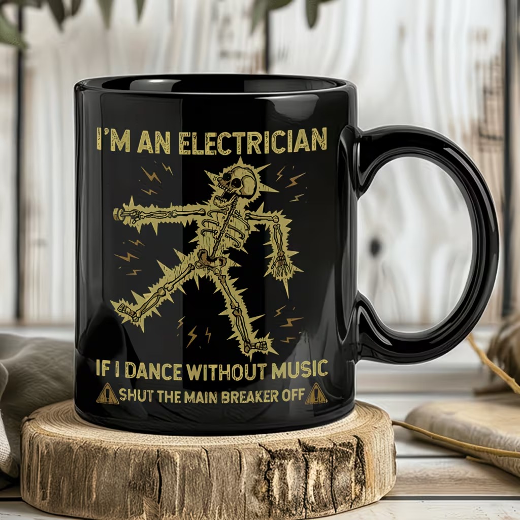 Electrician's Humor ceramic black mug