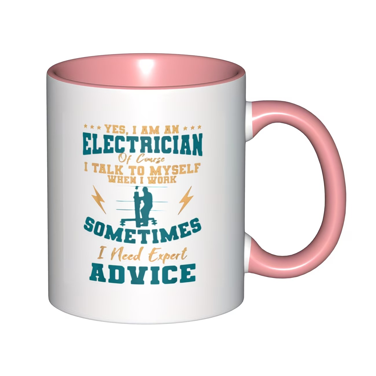 Ceramic Coffee Mug with Handle - Funny "I Need Expert Advice" Design