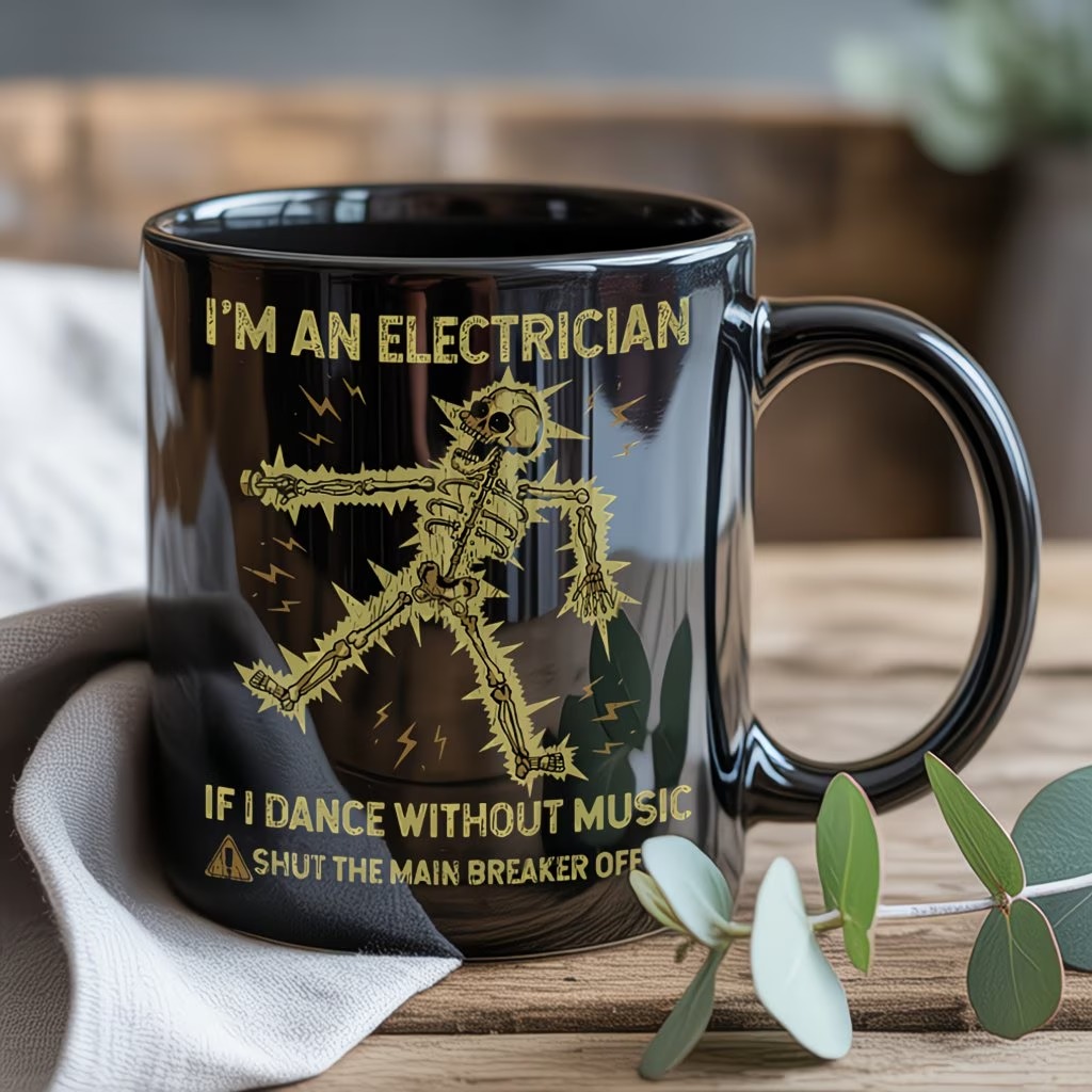 Electrician's Humor ceramic black mug