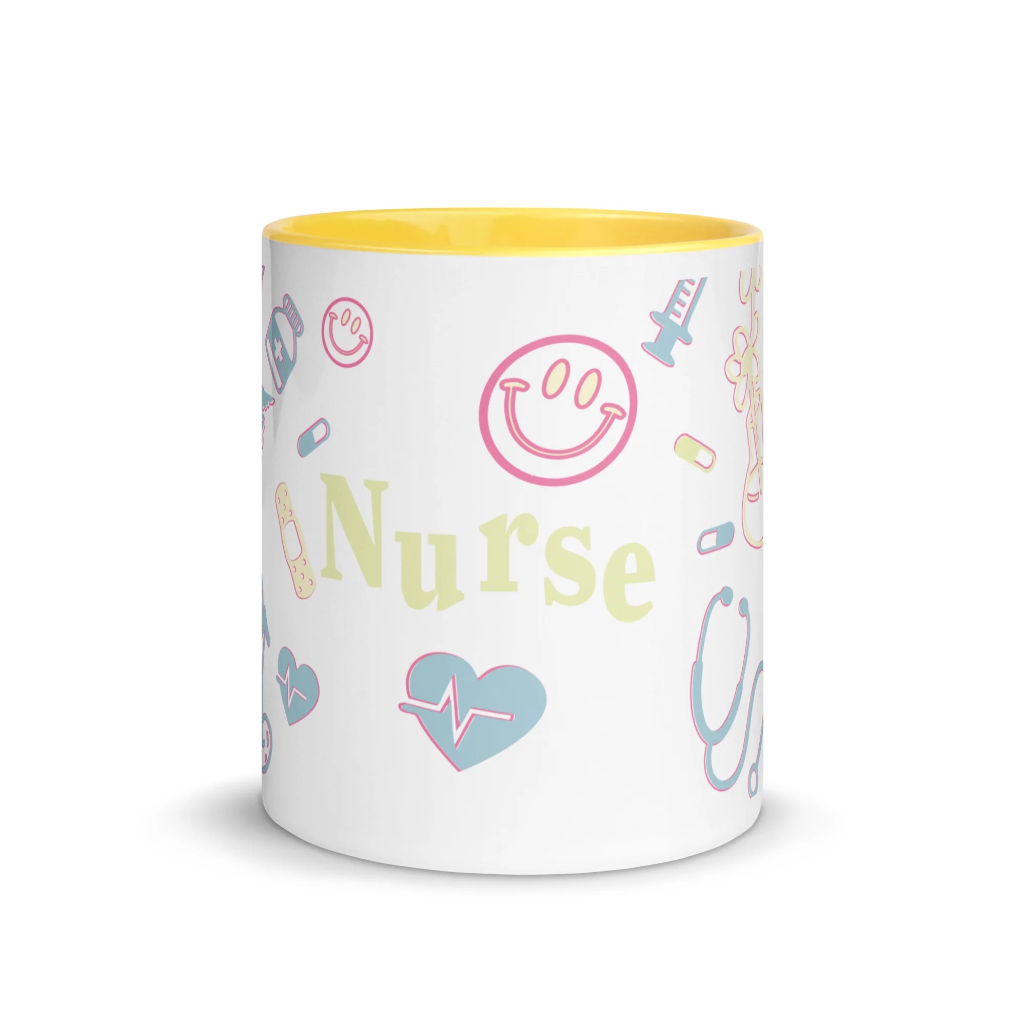 Nurse Icons Mug with Yellow Color Inside