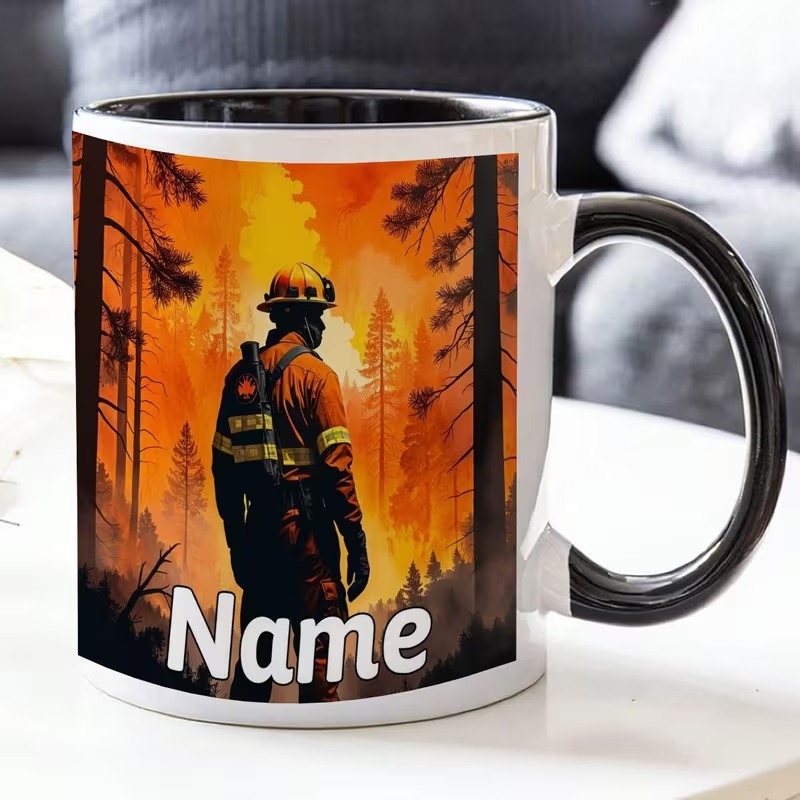 Durable White Firefighter Mug