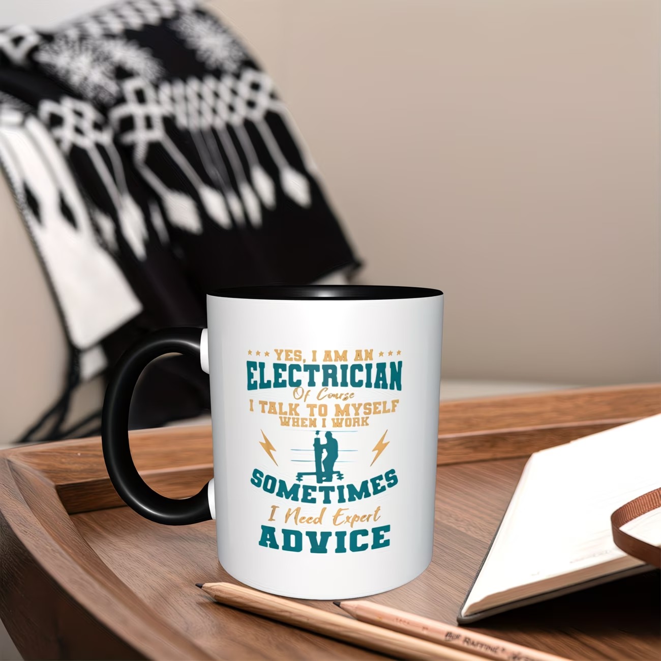 Ceramic Coffee Mug with Handle - Funny "I Need Expert Advice" Design