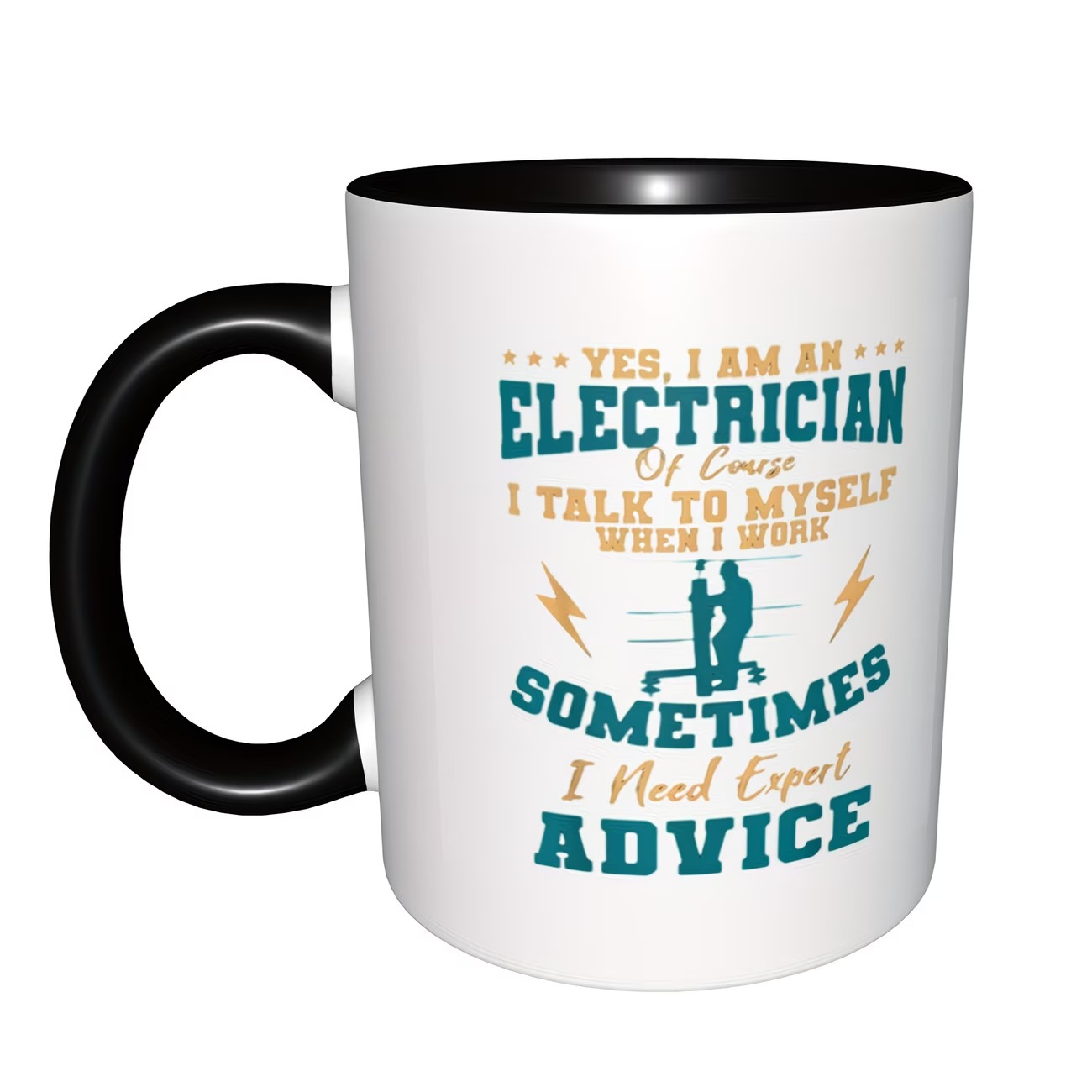 Ceramic Coffee Mug with Handle - Funny "I Need Expert Advice" Design