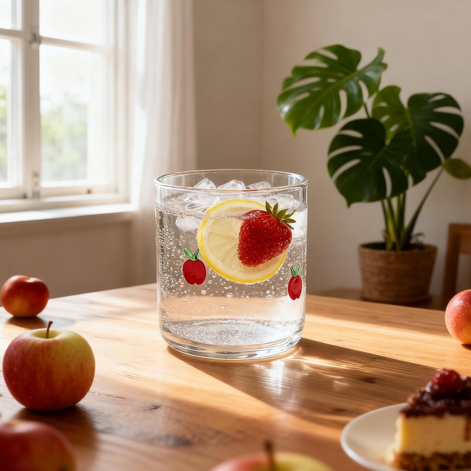 Aesthetic Glass Juice Cups 14 oz Cocktail Glasses Drinking Glass