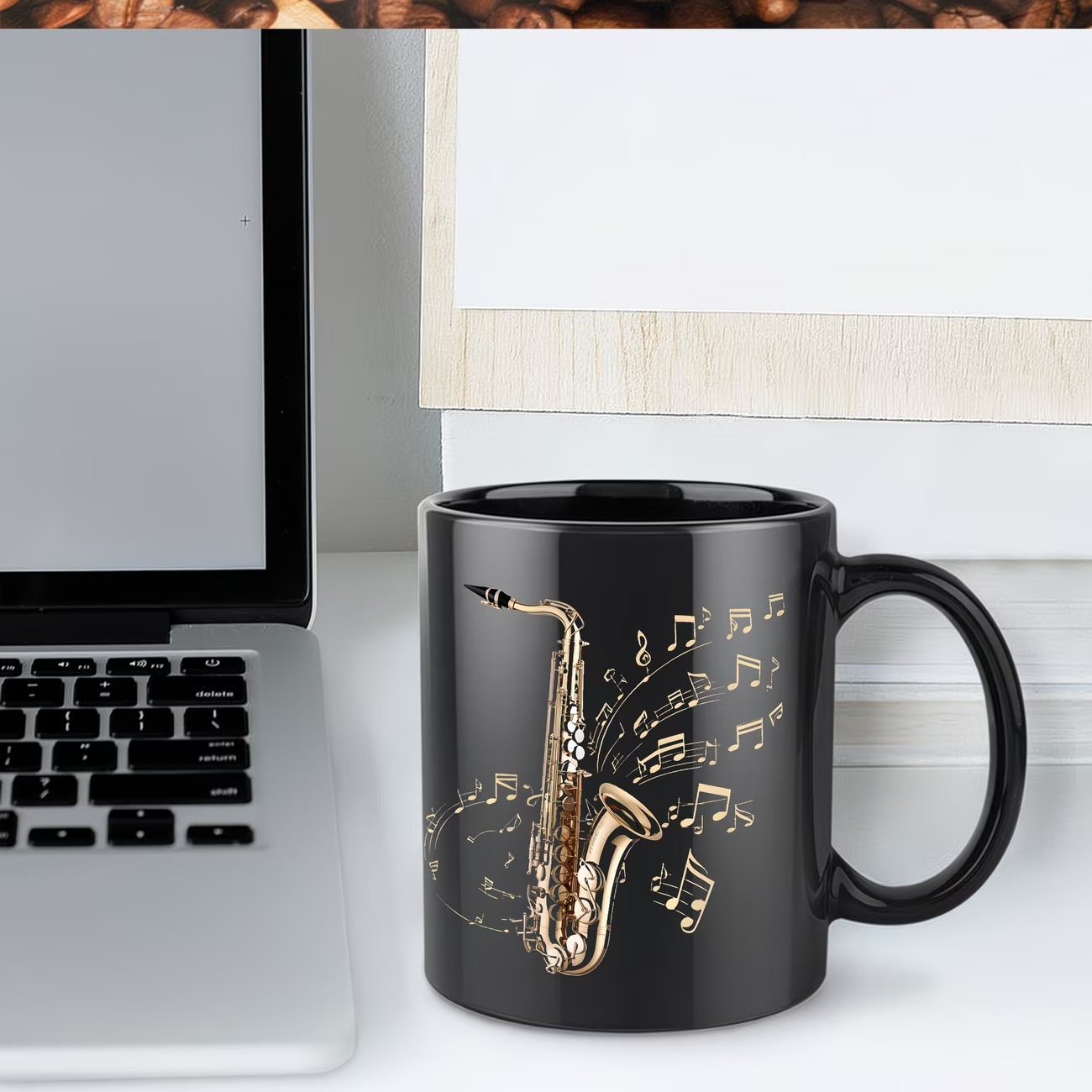 Saxophone & Music Notes 11oz Ceramic Coffee Mug