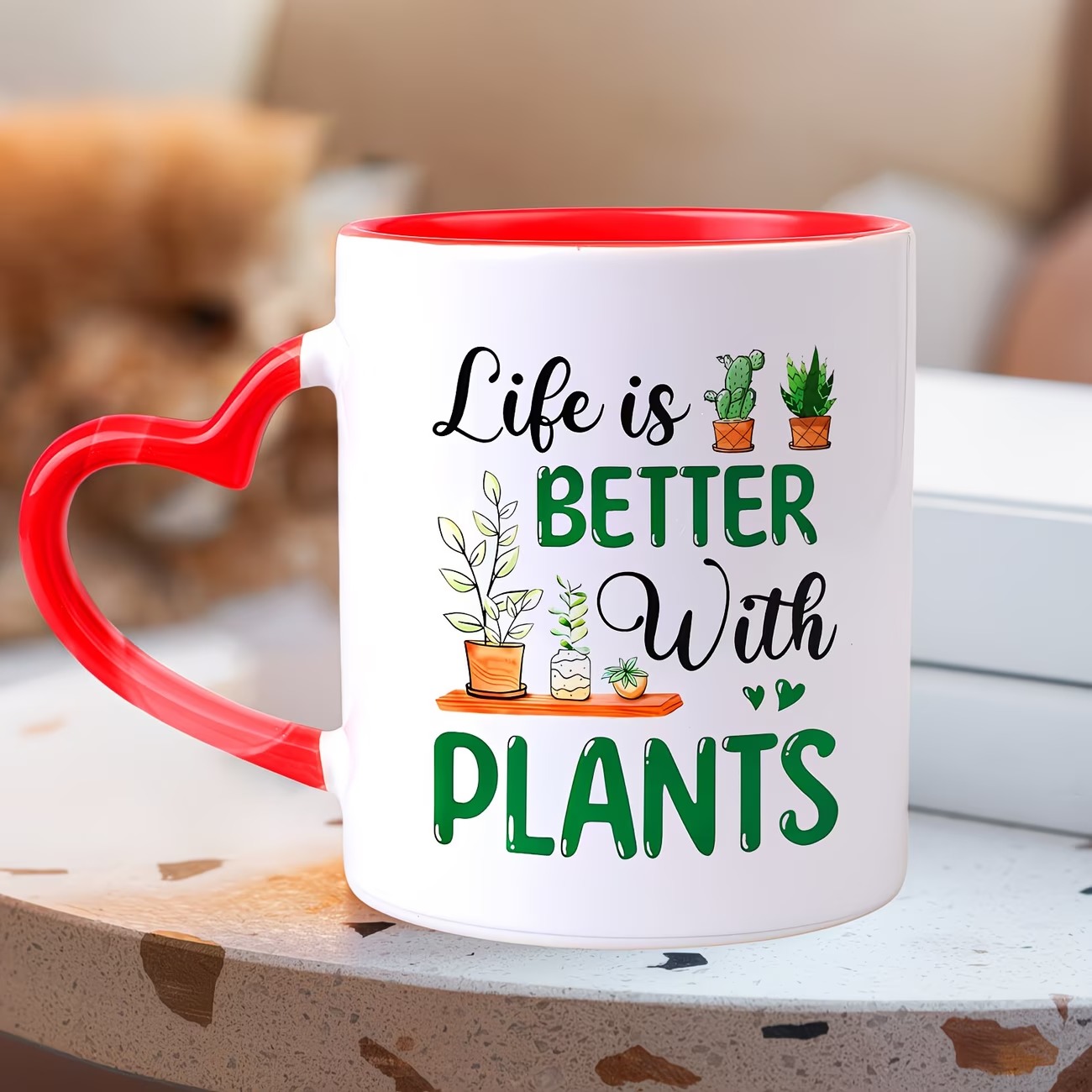 Life Is Better with Plants Ceramic Mug 