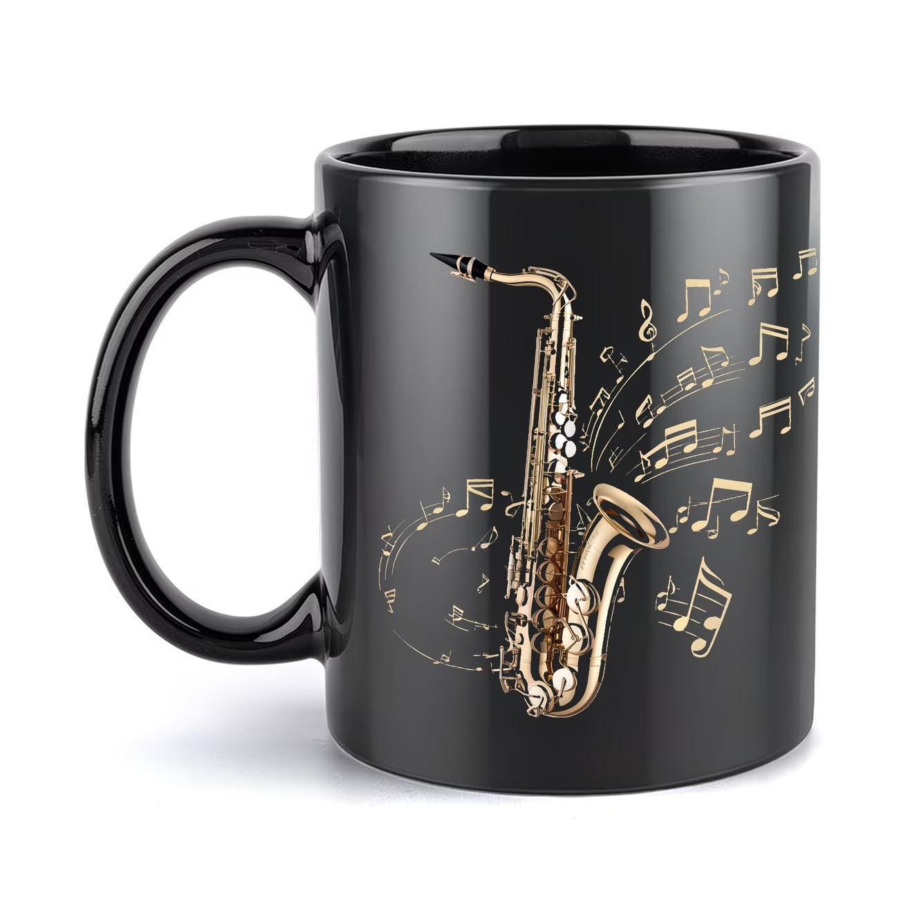 Saxophone & Music Notes 11oz Ceramic Coffee Mug