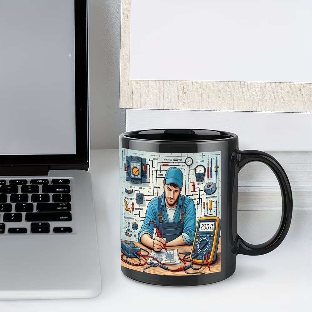 Heavy-Duty Ceramic Cup with Technician Design