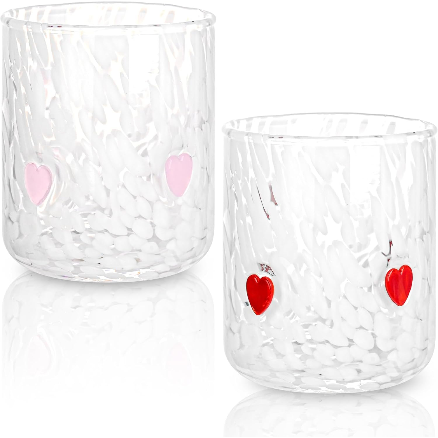 14 oz 2 Pcs Valentine Day Icon Glass Cups Set