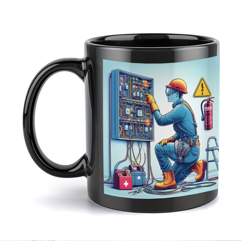 Electrician-Themed Coffee Mug Cup