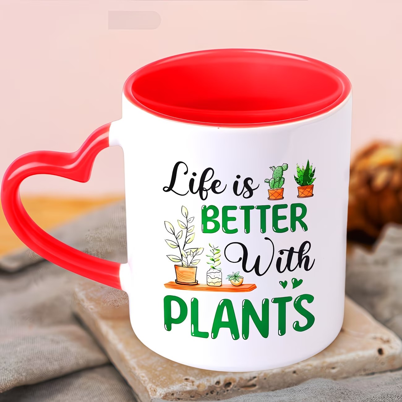 Life Is Better with Plants Ceramic Mug 